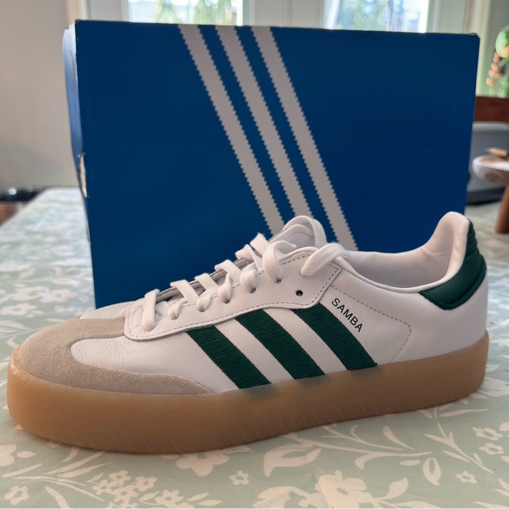 Adidas Samba White and Green Woman’s Shoes